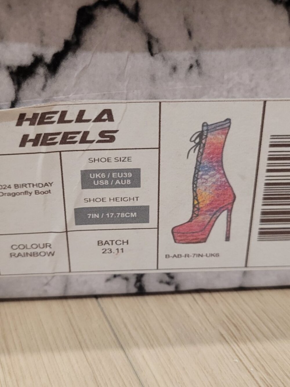 (NEW) 2024 Dragonfly Hella Heels, size 8 US / 8 AU / UK 6 / EU 39, 7 in platform - Picture 16 of 16